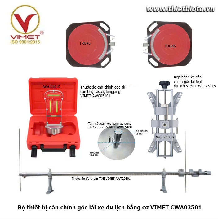 Bộ thiết bị cân chỉnh góc lái xe du lịch bằng cơ CWA03501