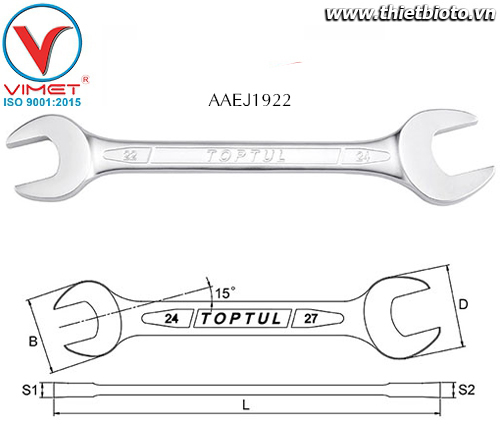 Cờ lê 2 đầu miệng Toptul AAEJ1922