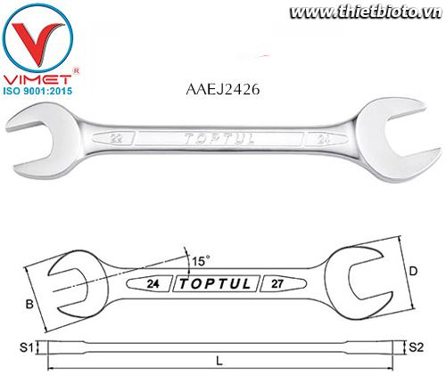 Cờ lê 2 đầu miệng Toptul AAEJ2426